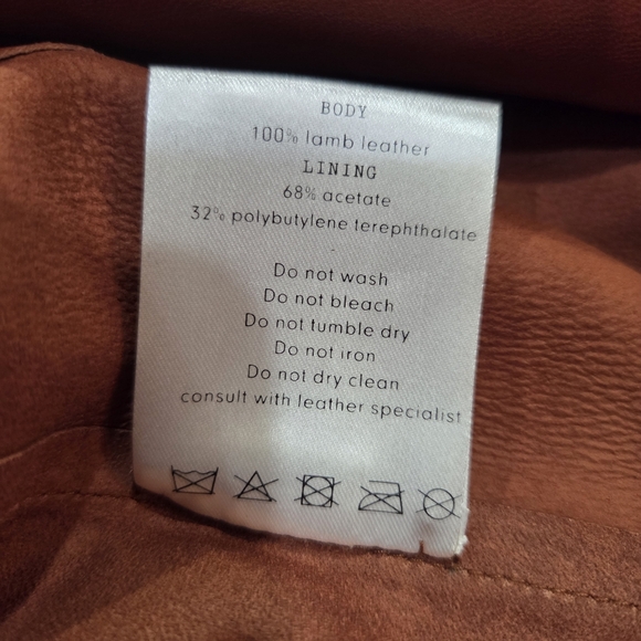 AERON NWT Genuine Leather Trapeze Long Sleeve VNeck Luxurious Dress 38 US 6 - Picture 12 of 15